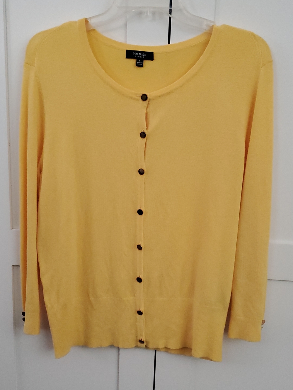 Premise Soft Yellow Button-Front Cardigan